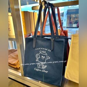 NWT The Coach Coffee Shop Lil Miss Jo Blue Tote Bag
